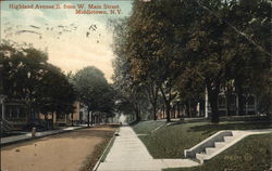 Highland Avenue South from W. Main Street Postcard