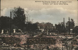 Ruins of South Side of Broadway - Fire, Aug 10th 1909 Monticello, NY Postcard Postcard Postcard