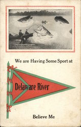 We Are Having Some Sport at Delaware River Postcard