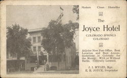 The Joyce Hotel Colorado Springs, CO Postcard Postcard Postcard