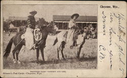 Frontier Days Cowboy and Girl Postcard