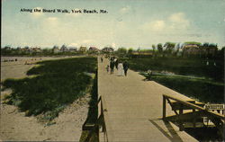 Along the Board Walk York Beach, ME Postcard Postcard Postcard