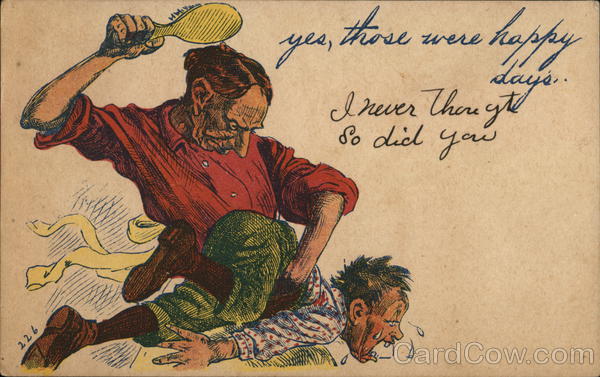 Yes Those Were Happy Days Spanking Postcard 6279
