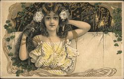 Art Nouveau Portrait of Girl Postcard Postcard Postcard