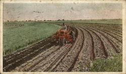 Allis-Chalmers Tractor Plowing a Field Postcard