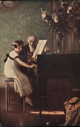 The Harpsichord Lesson Pianos Postcard Postcard Postcard