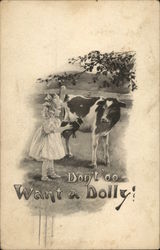 Don't'oo Want A Dolly? Children Postcard Postcard Postcard