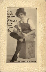 You give my heart a wrench Romance & Love Postcard Postcard Postcard