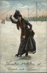 Woman throwing snowball Women Postcard Postcard Postcard