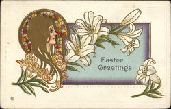 Art Nouveau Easter Greetings Postcard