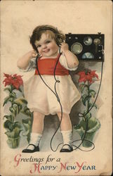 Girl with Radio Postcard