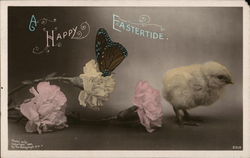 A Happy Eastertide With Chicks Postcard Postcard Postcard