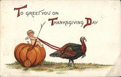 To Greet You On Thanksgiving Day Turkeys Postcard Postcard Postcard