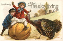 Good Friends, Thanksgiving Children Postcard Postcard Postcard