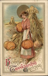 Hearty Thanksgiving Greeting Postcard