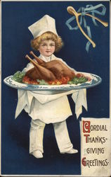 Cordial Thanksgiving Greetings Children Postcard Postcard Postcard