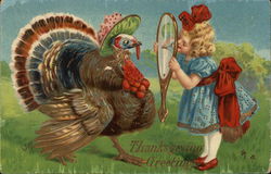 Thanksgiving Greetings Children Postcard Postcard Postcard