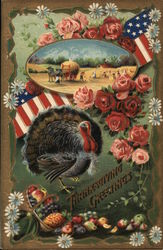 Thanksgiving Greetings Patriotic Postcard Postcard Postcard