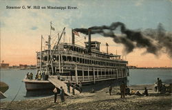 Steamer G.W. Hill on Mississippi River Riverboats Postcard Postcard Postcard