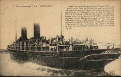 La Transatlantique "La Lorraine" Steamers Postcard Postcard Postcard