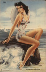 Seashore Senorita Swimsuits & Pinup Postcard Postcard Postcard