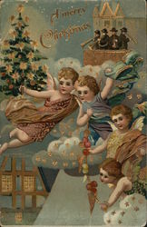 A Merry Christmas Angels Postcard Postcard Postcard