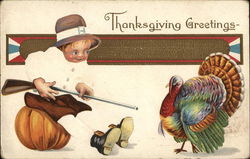 Thanksgiving Greetings Children Postcard Postcard Postcard