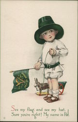 Boy With Irish Pennant Boys Postcard Postcard Postcard