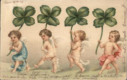 For Angels Holding Shamrocks Postcard