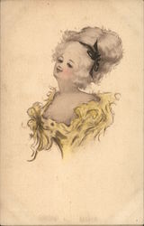 Portrait of Woman with Ribbon in Hair Postcard