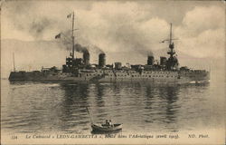 Le Cuirasse " LEON GAMBETTA" coule dans l'Adriatique (avril 1913) World War I Postcard Postcard Postcard