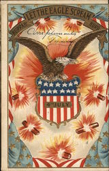 Let The Eagle Scream Hurrah! Patriotic Postcard Postcard Postcard