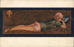 Reclining Beauty - Paresseuse Postcard