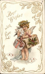 Best Wishes With Love Cupid Postcard Postcard Postcard