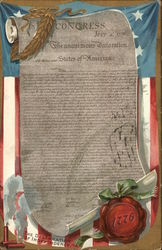 The Declaration of Independence 1776 Patriotic Postcard Postcard Postcard