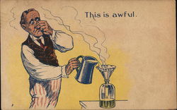 Awful Coffee Men Postcard Postcard Postcard