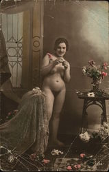 Portrait of Naked Woman Postcard