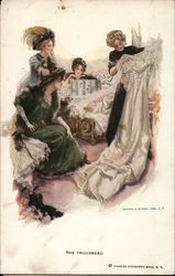 Women looking at wedding dress Postcard