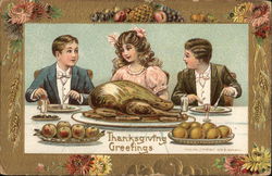 Thanksgiving Greetings Children Postcard Postcard Postcard