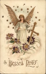 A Blessed Easter With Angels Postcard Postcard Postcard