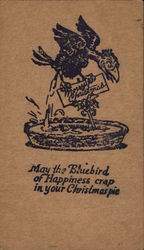 May The Bluebird Of Happiness Crap In Your Christmas Pie Postcard Postcard Postcard