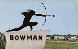 Town Entrance Sign Bowman, ND Postcard Postcard Postcard