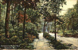 Entrance to Morton Park Plymouth, MA Postcard Postcard Postcard