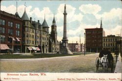 Monument Square Racine, WI Postcard Postcard Postcard