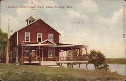 Country Club House, Swan Lake Postcard