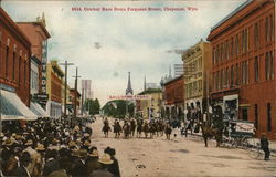 Cowboy Race Down Ferguson Street Cheyenne, WY Postcard Postcard Postcard