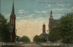 Front Street, Loking East Ashland, WI Postcard Postcard Postcard