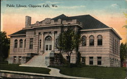 Public Library Chippewa Falls, WI Postcard Postcard Postcard