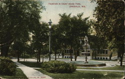 Fountain in Court House park Janesville, WI Postcard Postcard Postcard