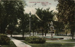 Fountain in Court House Park Janesville, WI Postcard Postcard Postcard